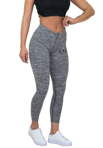 Grau Damen Fitness Leggings mit elastischem Bund von Gym Generation