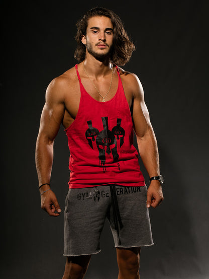 Rotes Spartan Stringer Tank Top von Gym Generation – Komfortabel und atmungsaktiv für alle Fitness-Aktivitäten