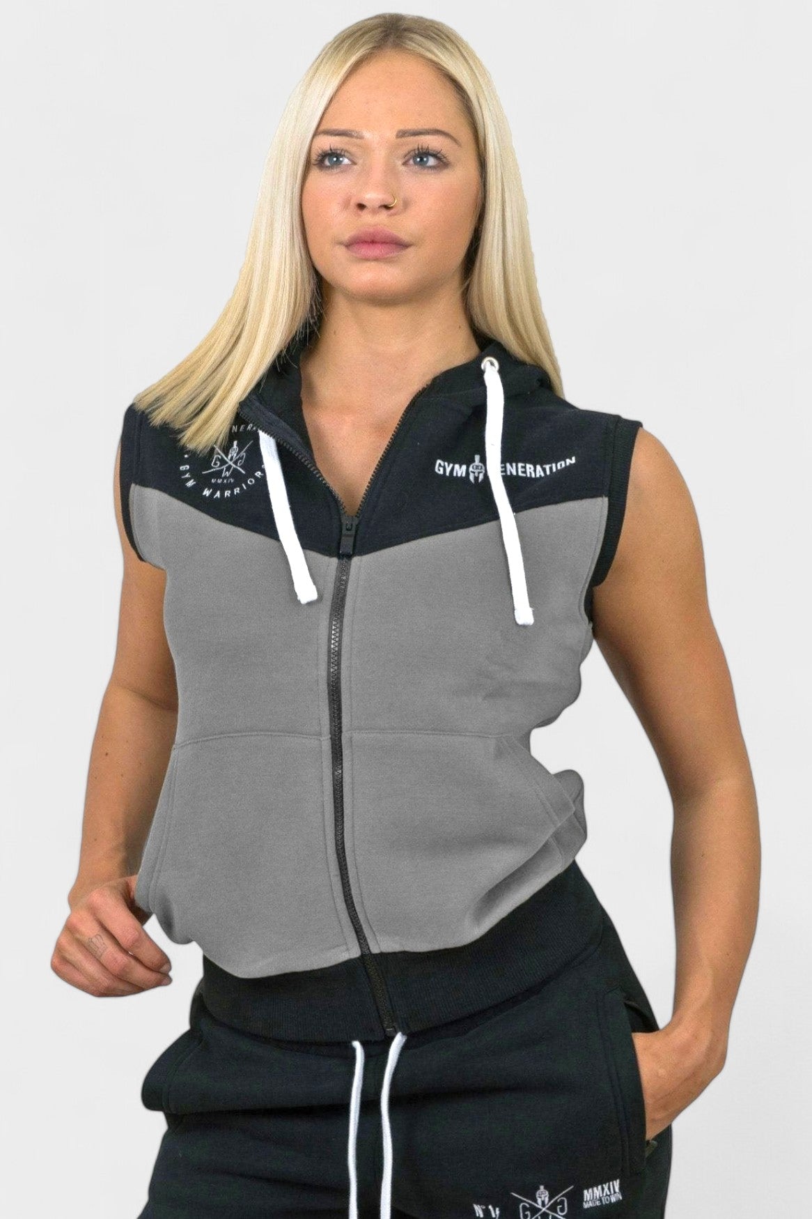 Damen Hoodie für Fitness und Sport mit Reissverschluss von Gym Generation