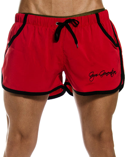 Rote Aesthetic Gym Shorts aus leichtem Polyester, ideal für Training und Freizeit, von Gym Generation