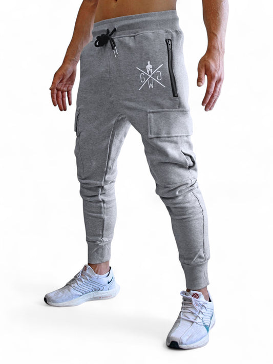 Cargo Trainerhose Grau von Gym Generation – Stylische und funktionale Trainingshose mit praktischen Taschen, ideal für Fitness und Freizeit.