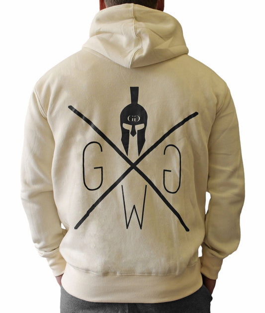 Essential Herren Hoodie von Gym Generation in Off White mit gesticktem Logo
