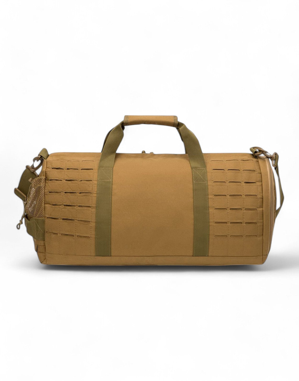 Beige Sporttasche mit Schuhfach – Robuste Gym Tasche von Gym Generation, ideal für Fitnessstudio, Reisen und Freizeit, mit personalisierbarer Klettfläche.