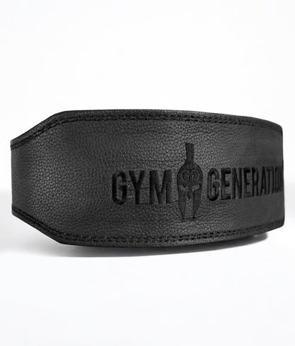 Gym Generation Gewichthebergürtel Leder – Stabiler und langlebiger Powerlifting Gürtel im All Black Look, für mehr Sicherheit und Performance beim Training.