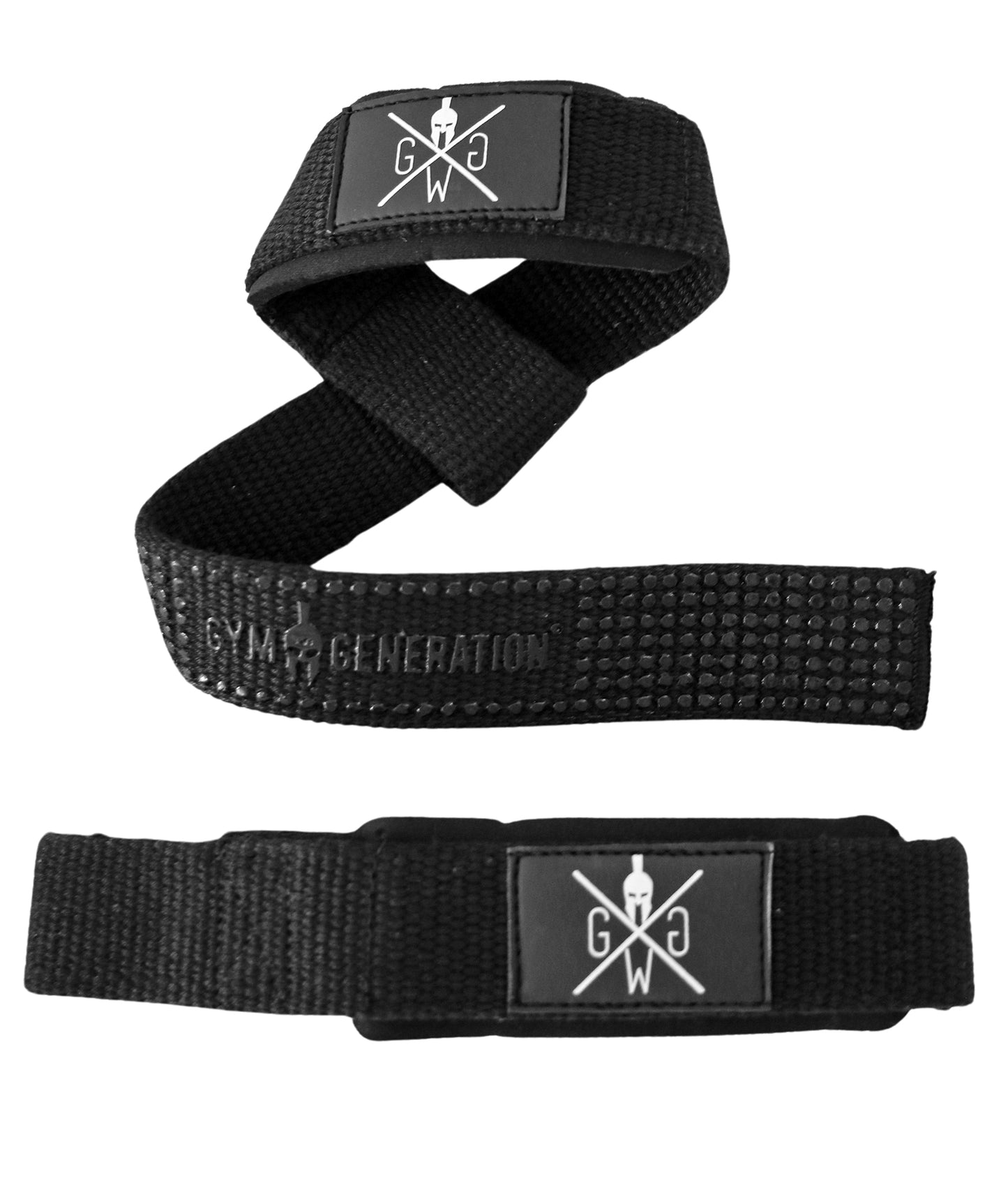 Gym Generation black lifting straps with reinforced, non-slip grip for enhanced performance and safety during strength training