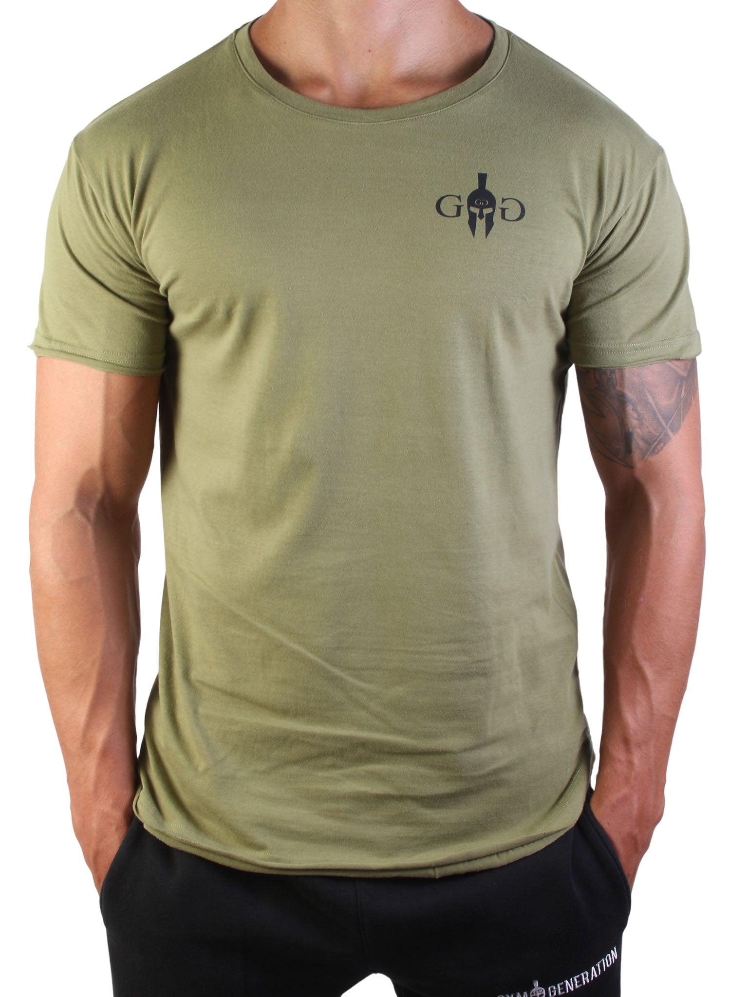 Herren T-Shirt Olive aus Baumwolle von Gym Generation.