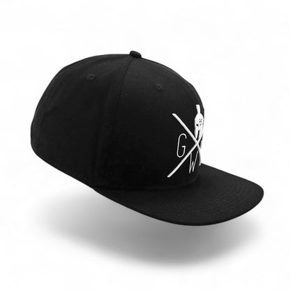 Gym Generation Snapback Kappe in Schwarz mit Logo Stick.
