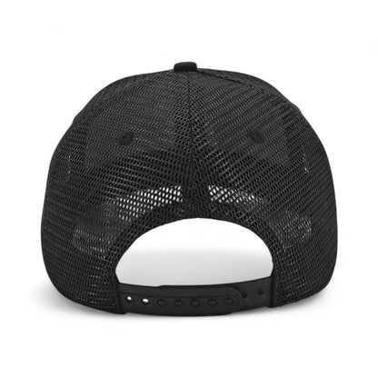 Schwarze Trucker Cap "Venice" von Gym Generation mit Netzrücken für Atmungsaktivität beim Sport.