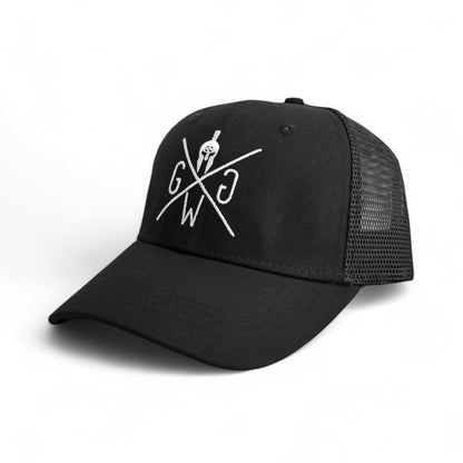 Trucker Cap in Schwarz von Gym Generation für Sport und Freizeit -Seitenansicht.