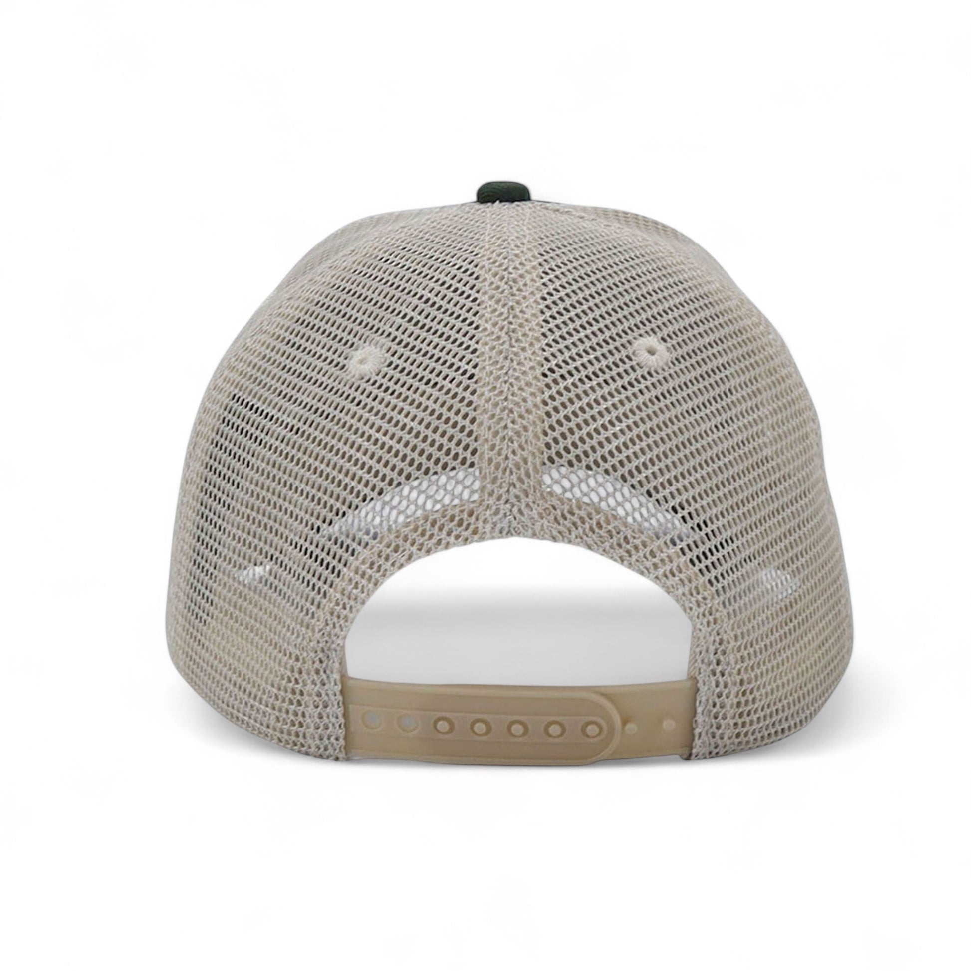 Gym Trucker Cap "Venice" in Washed Olive, zeigt Netzmaterial und Verschluss