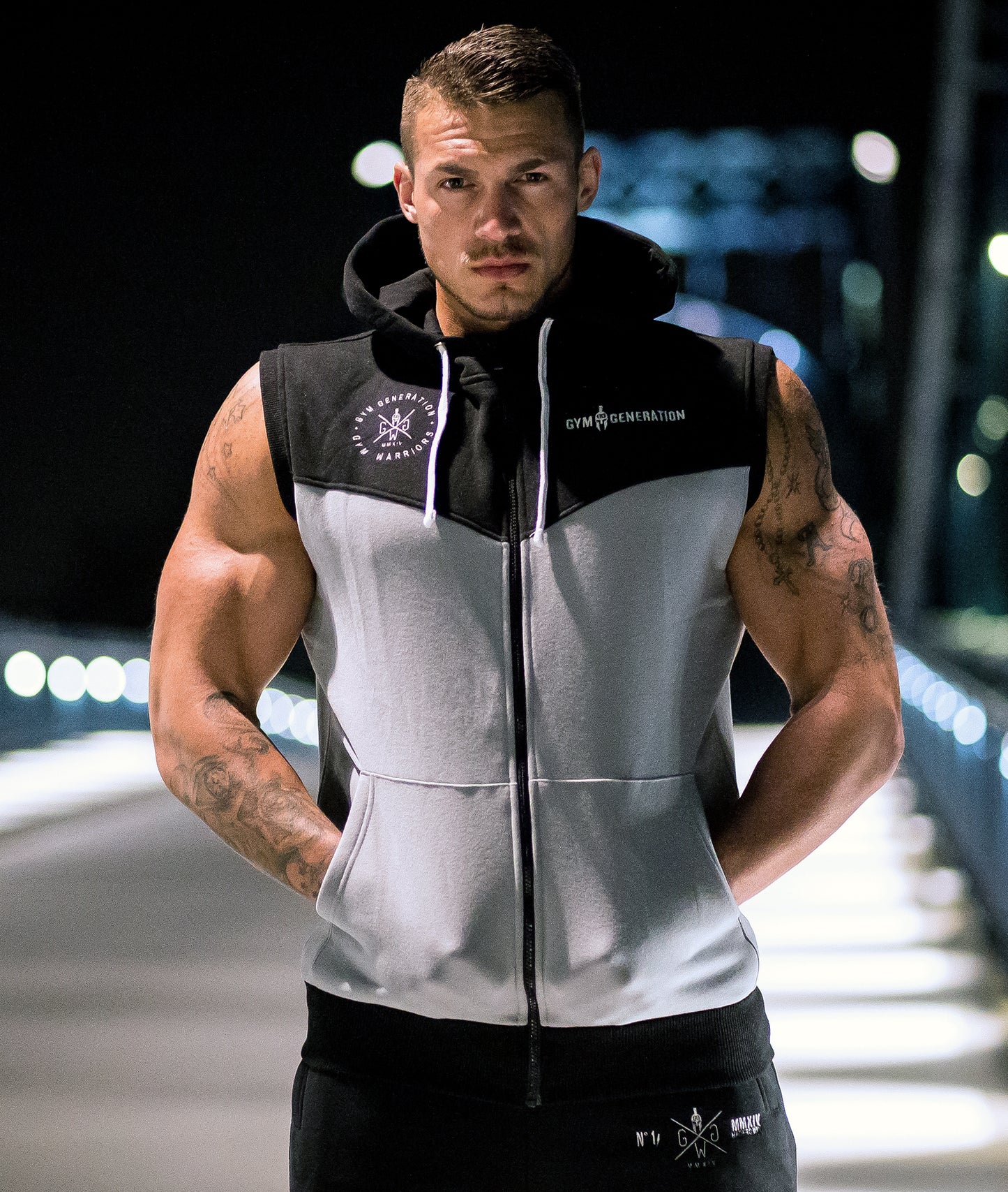 Ärmelloser Sport-Hoodie Herren, atmungsaktiv und bequem, für Workout und Streetstyle geeignet.