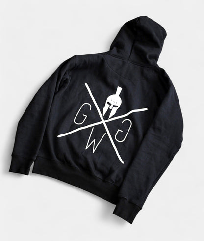 Gym Hoodie Schwarz – zeitloses Design mit gesticktem Logo, weichem Stoffmix und Kängurutasche, ideal für Männer, die Stil und Komfort schätzen.