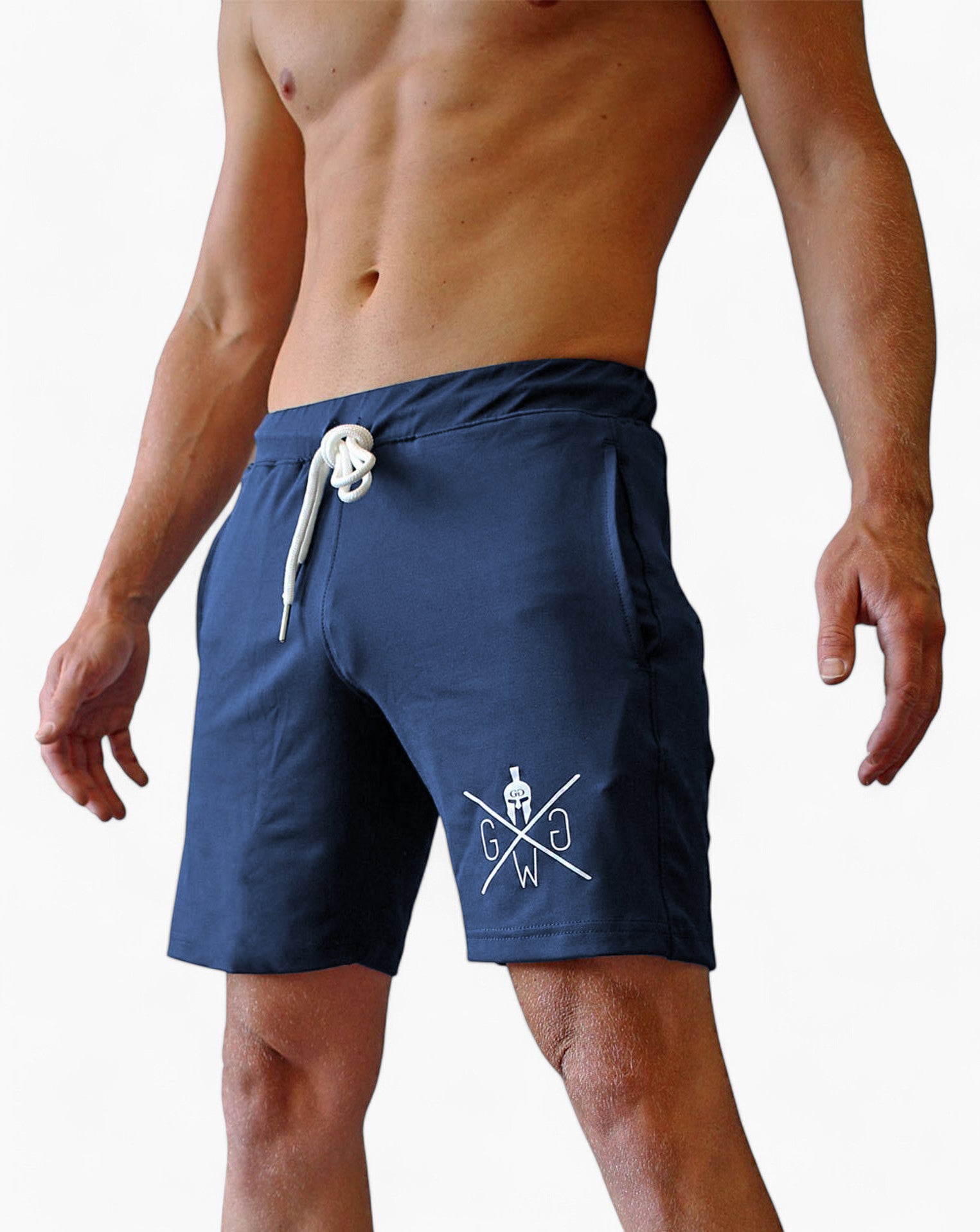 Navy Blaue Sport Shorts – Gym Generation Fitness Shorts für Männer, ideal für Krafttraining, Cardio und Freizeit, mit atmungsaktivem Material.