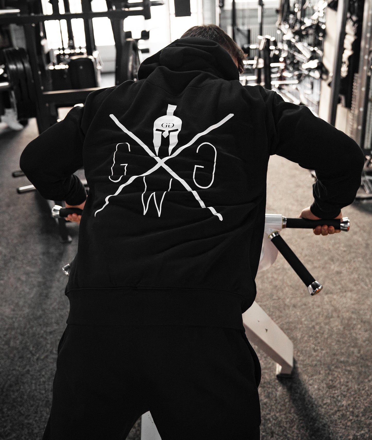 Gym Hoodie "Essential" with Zip - Black