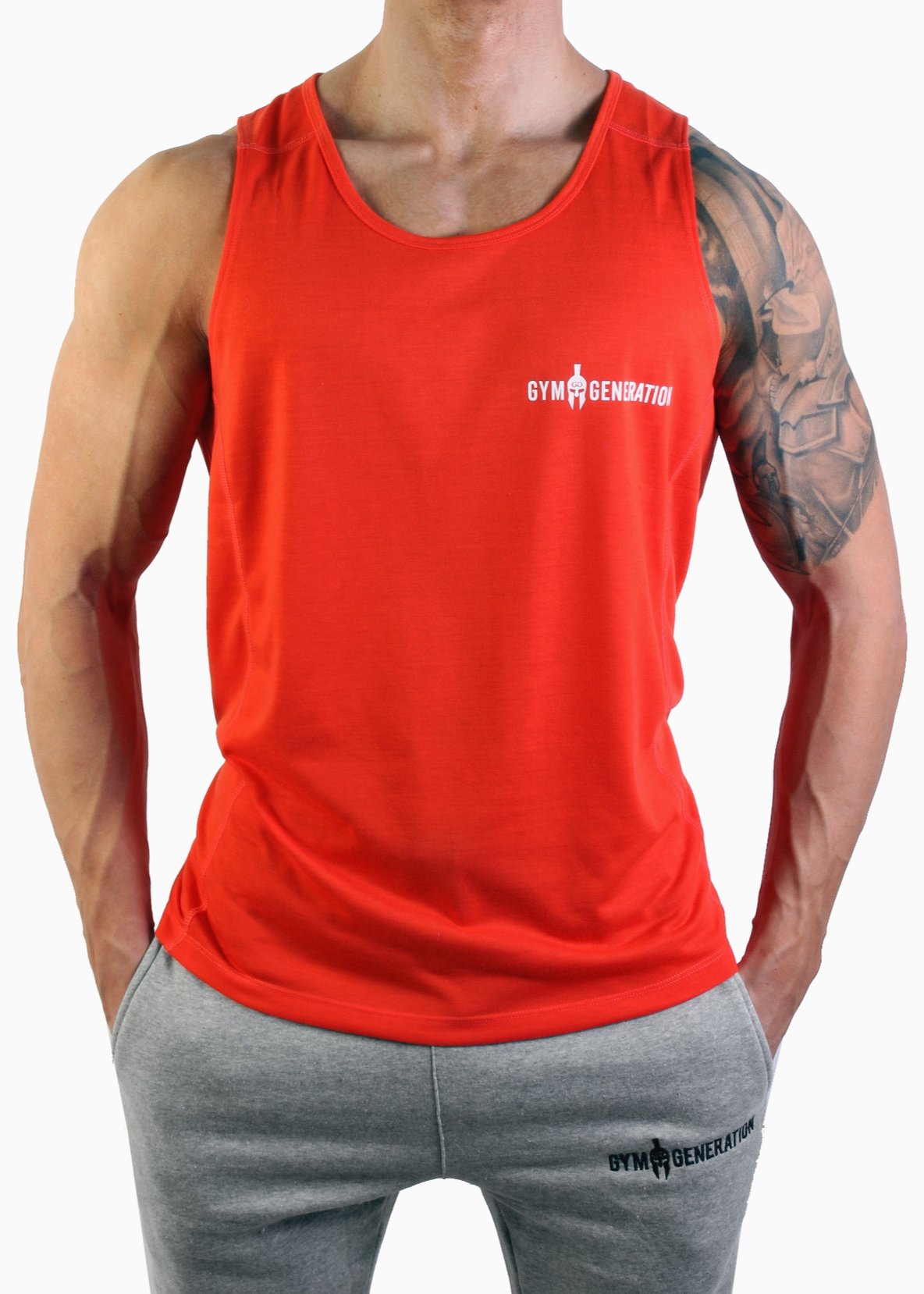 Stylisches rotes Fitness Tank Top für Herren – Perfekt für Krafttraining