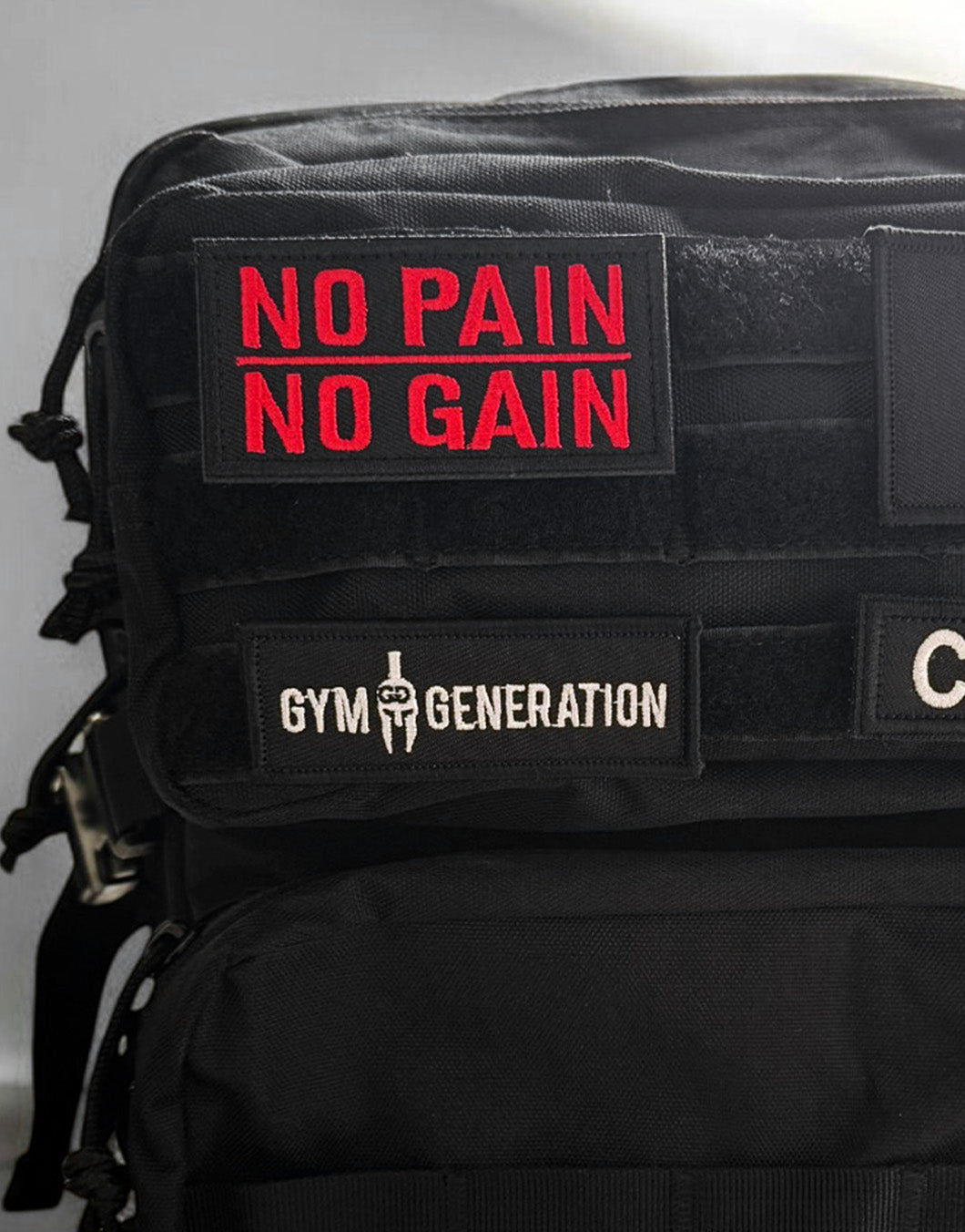 No Pain No Gain Patch mit Klettverschluss – perfektes Accessoire für motivierte Athleten, ideal für Kleidung, Rucksäcke und Sportausrüstung.