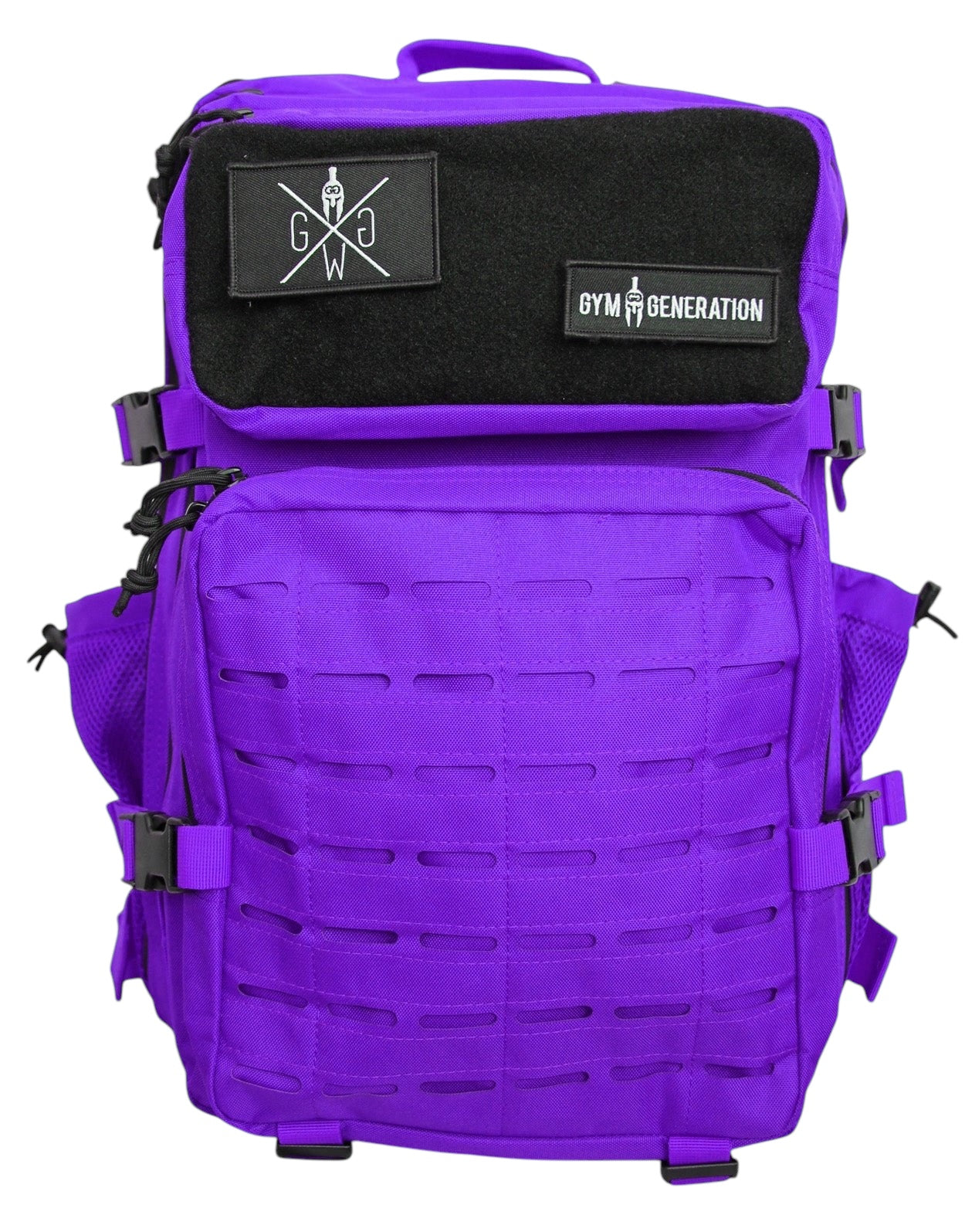 Gym Generation Rucksack Retro Purple – 45L Reise- und Fitness-Rucksack mit ergonomischem Design, spritzwassergeschütztem Material und praktischer Fächeraufteilung.