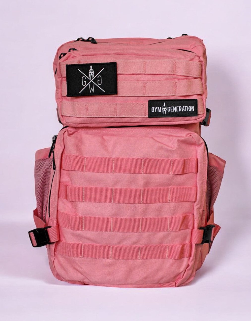 Damen Rucksack Pink – Robuster und spritzwassergeschützter Rucksack von Gym Generation, mit ergonomischem Design und personalisierbarer Klettfläche für Patches.