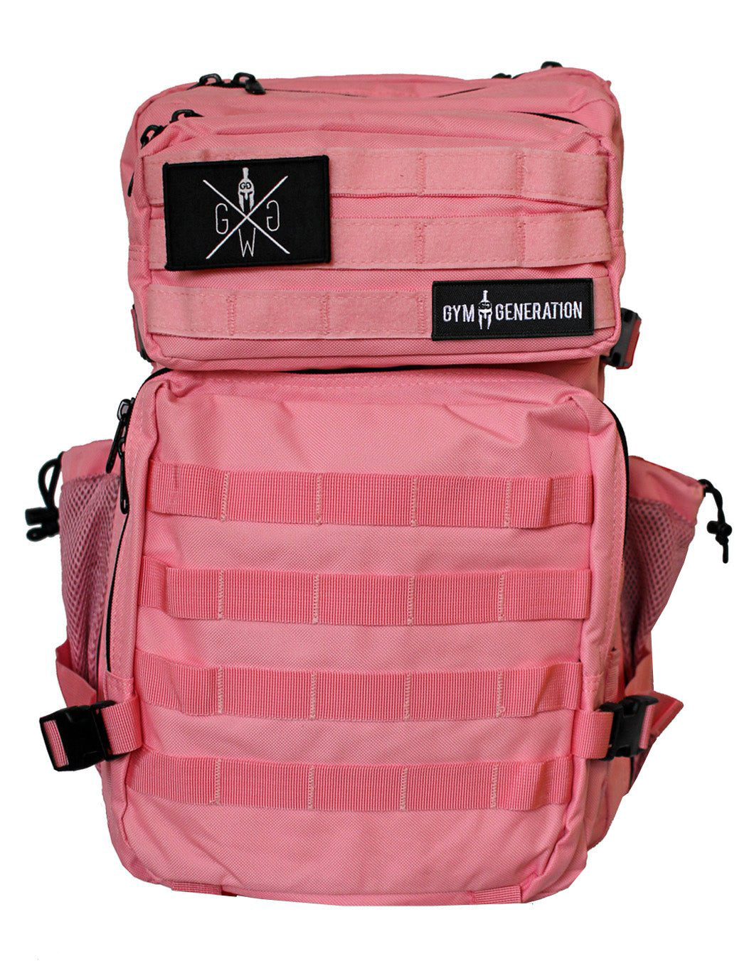 Gym Rucksack Pink – Modischer und praktischer Fitness Rucksack von Gym Generation mit verstellbaren Brust- und Hüftgurten, perfekt für aktive Frauen.