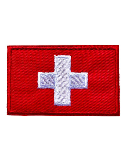 Schweizer Flagge Patch mit Klettverschluss – zeige deinen patriotischen Stolz mit „Hopp Schwiiz“-Spirit, ideal für Kleidung, Taschen und Accessoires. Hochwertig und langlebig verarbeitet.