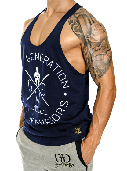 Herren Tanktop aus 100% Baumwolle in Navy mit robustem 3-fach genähtem Saum.