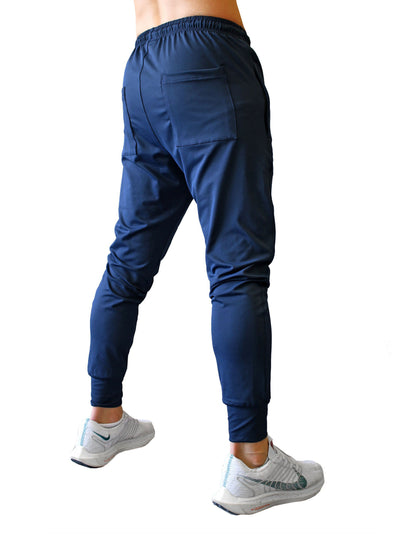 Sporthose von Gym Generation in Night Blue mit praktischen Reißverschlusstaschen, ideal für anspruchsvolle Athleten.