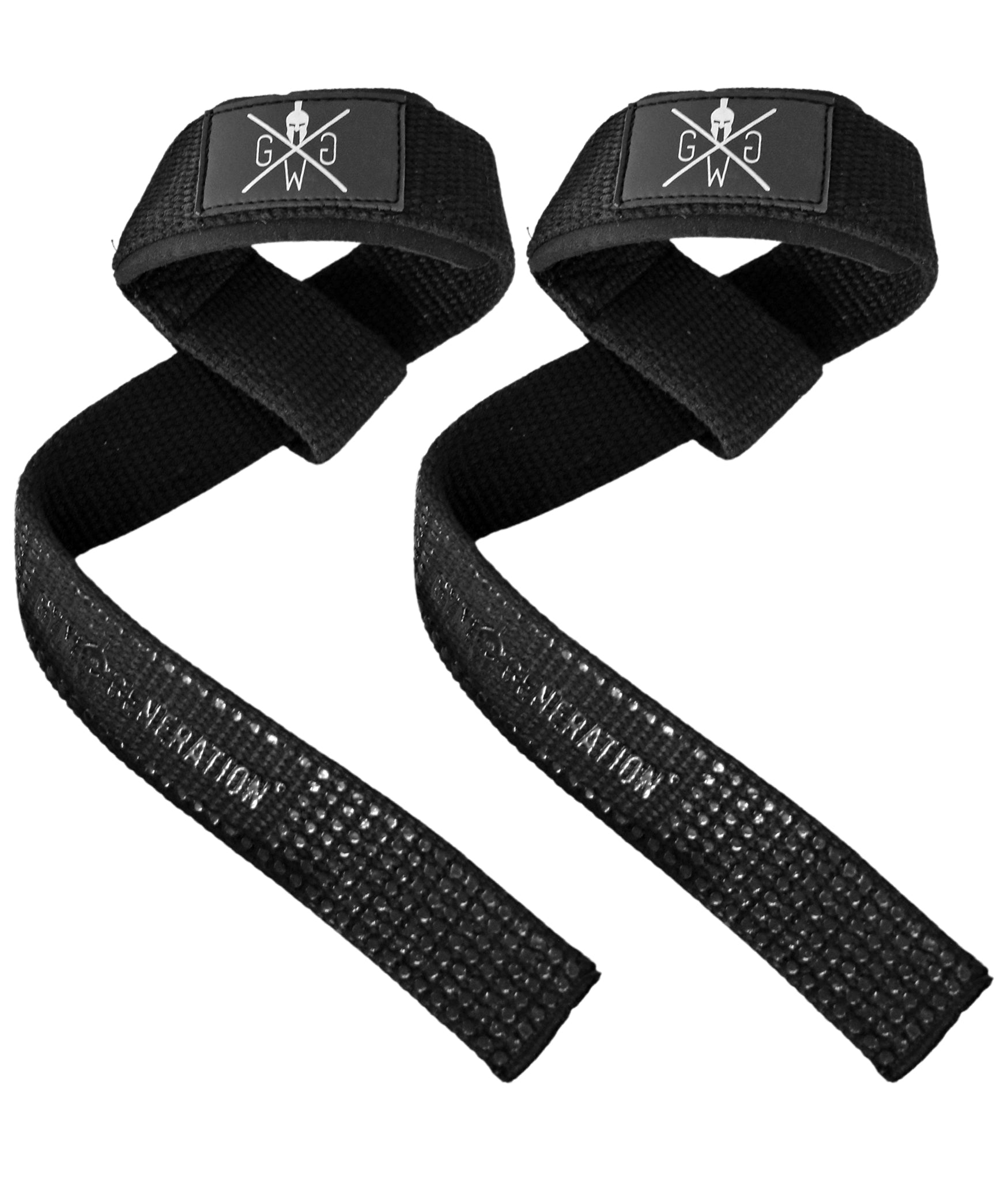 Gym Generation Zughilfen Schwarz – Hochwertige Lifting Straps mit rutschfestem Grip und verstärkten Nähten für sicheres und effektives Krafttraining.