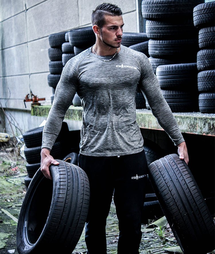 Komfortables Longsleeve Sportshirt in Olive für Fitness und Outdoor