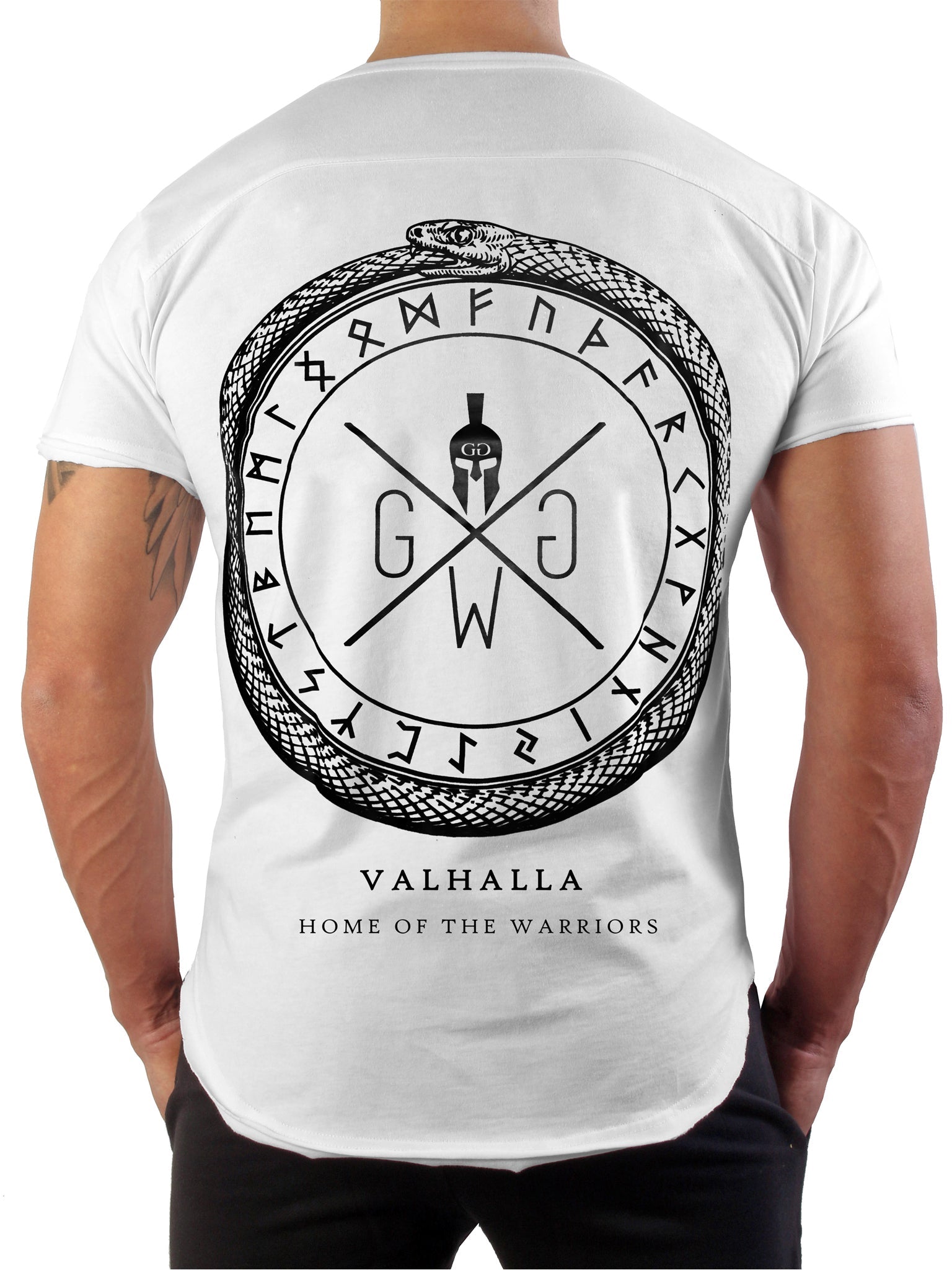 Valhalla T-Shirt von Gym Generation mit ikonischem Design, symbolisiert Mut und Tapferkeit.