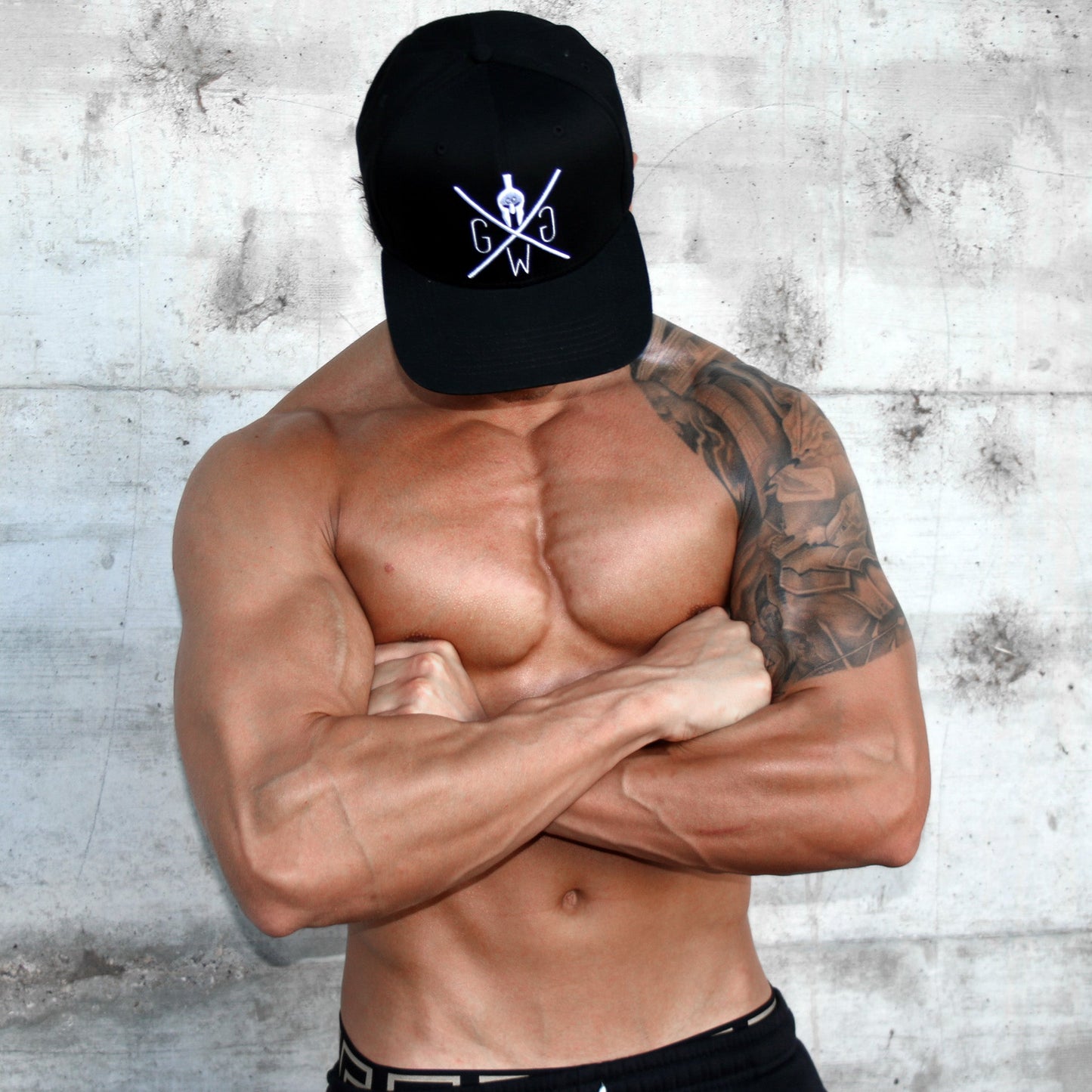 Schwarze Kappe von Gym Generation mit verstellbarem Snapback-Verschluss
