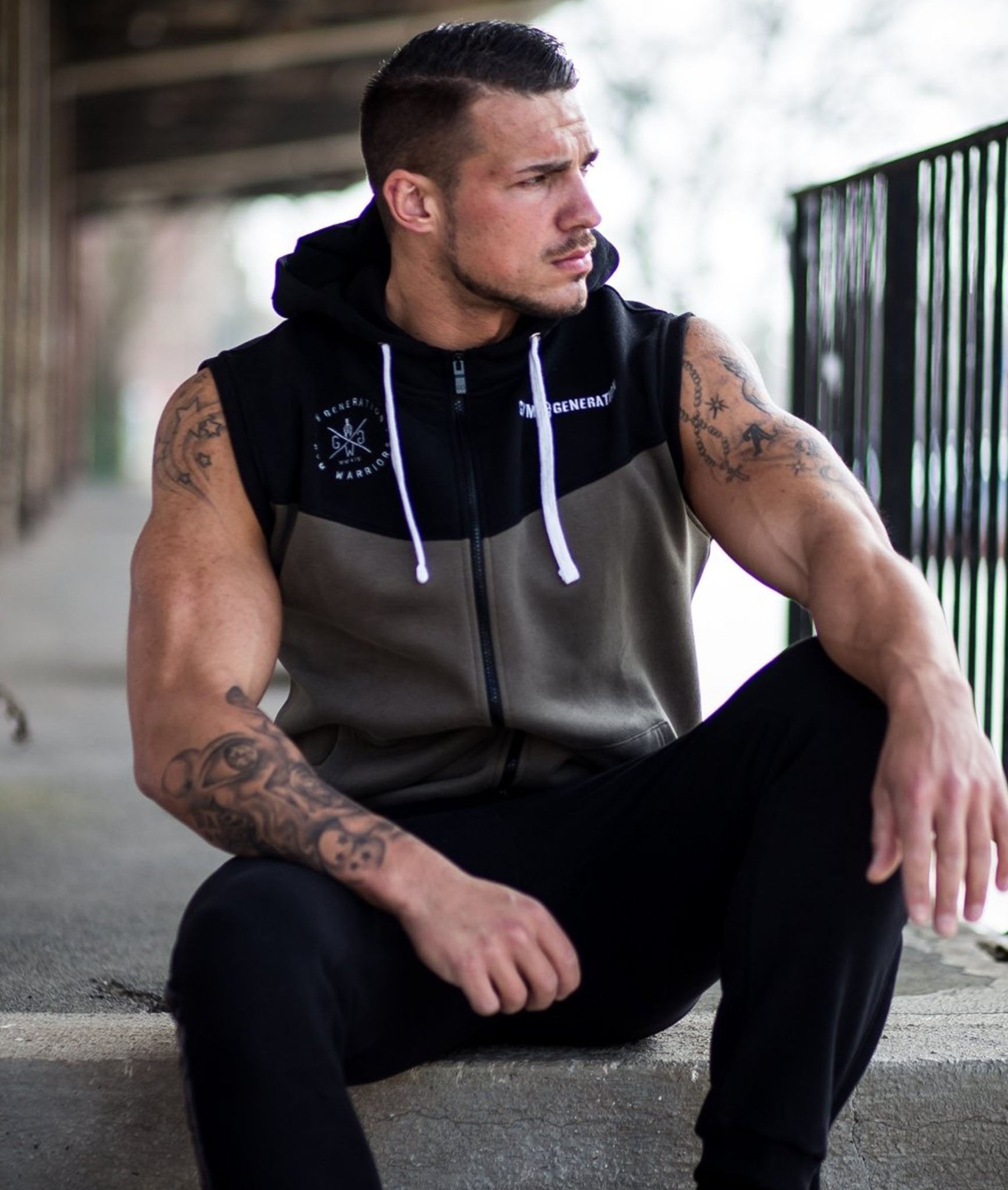 Alpha Sleeveless Hoodie Olive