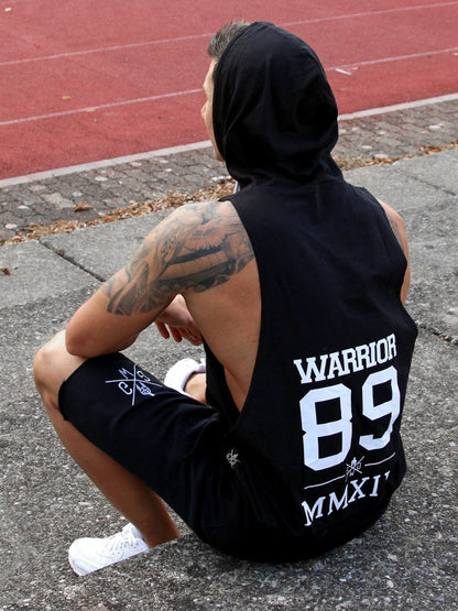 Durable Black Hooded Tank Top Made from 100% Premium Cotton