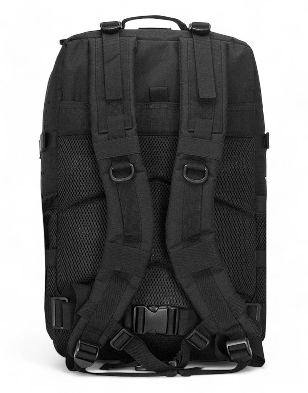 Schwarzer Outdoor-Rucksack von Gym Generation, reissfest und perfekt für Hiking, Gym und Reisen.