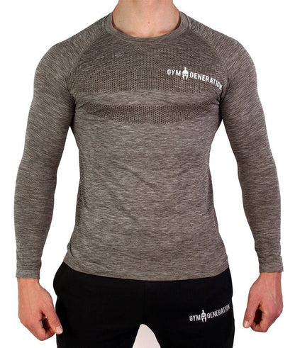 Gym Generation Seamless Longsleeve Sport Shirt in Olive für Herren – Perfekt für Fitness, Outdoor-Sport und Freizeit. Nahtloses Design für optimalen Komfort und Bewegungsfreiheit.