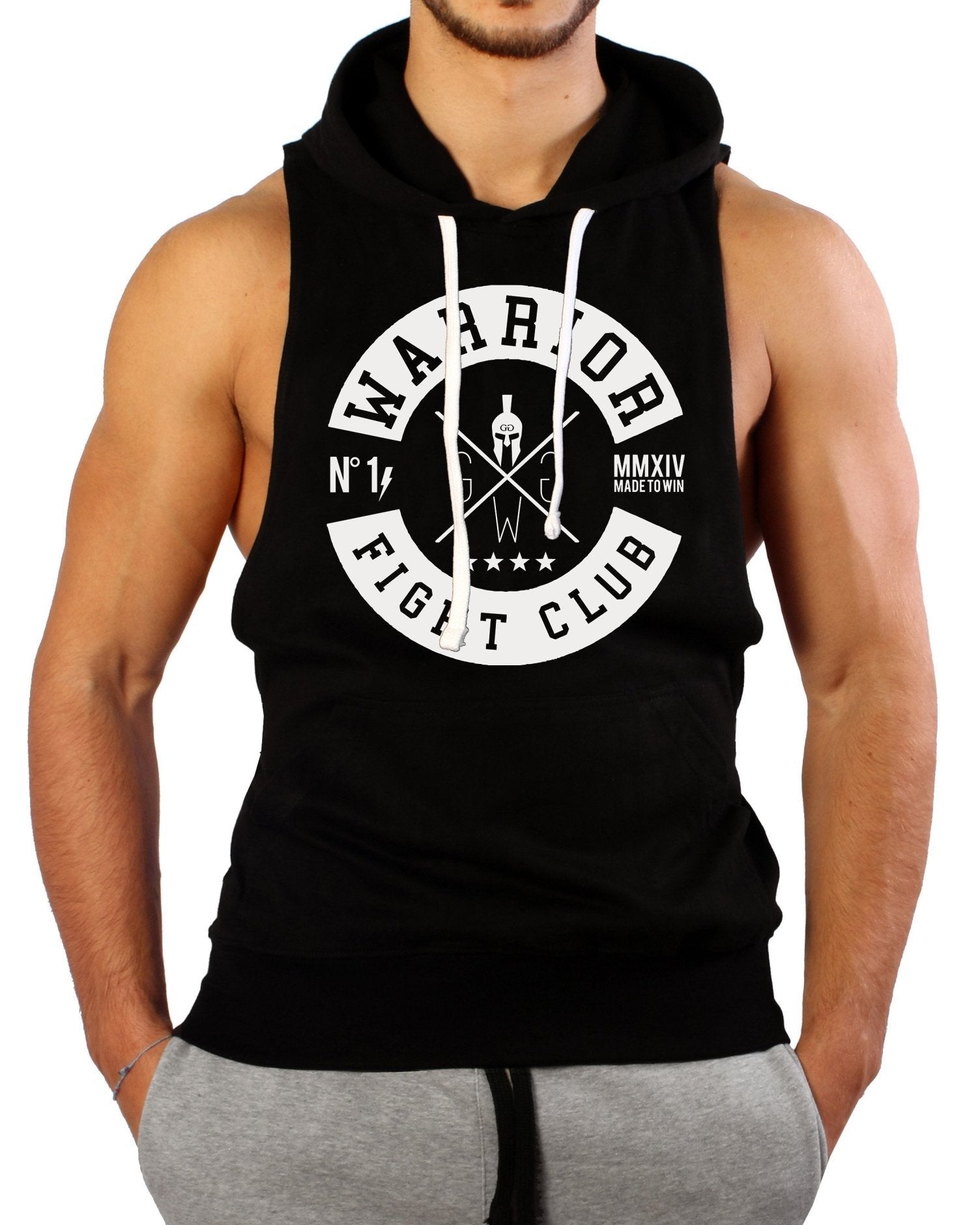 Kapuzen Tank Top "Fight Club" in Schwarz – Perfekt für intensive Workouts und einen sportlichen Look