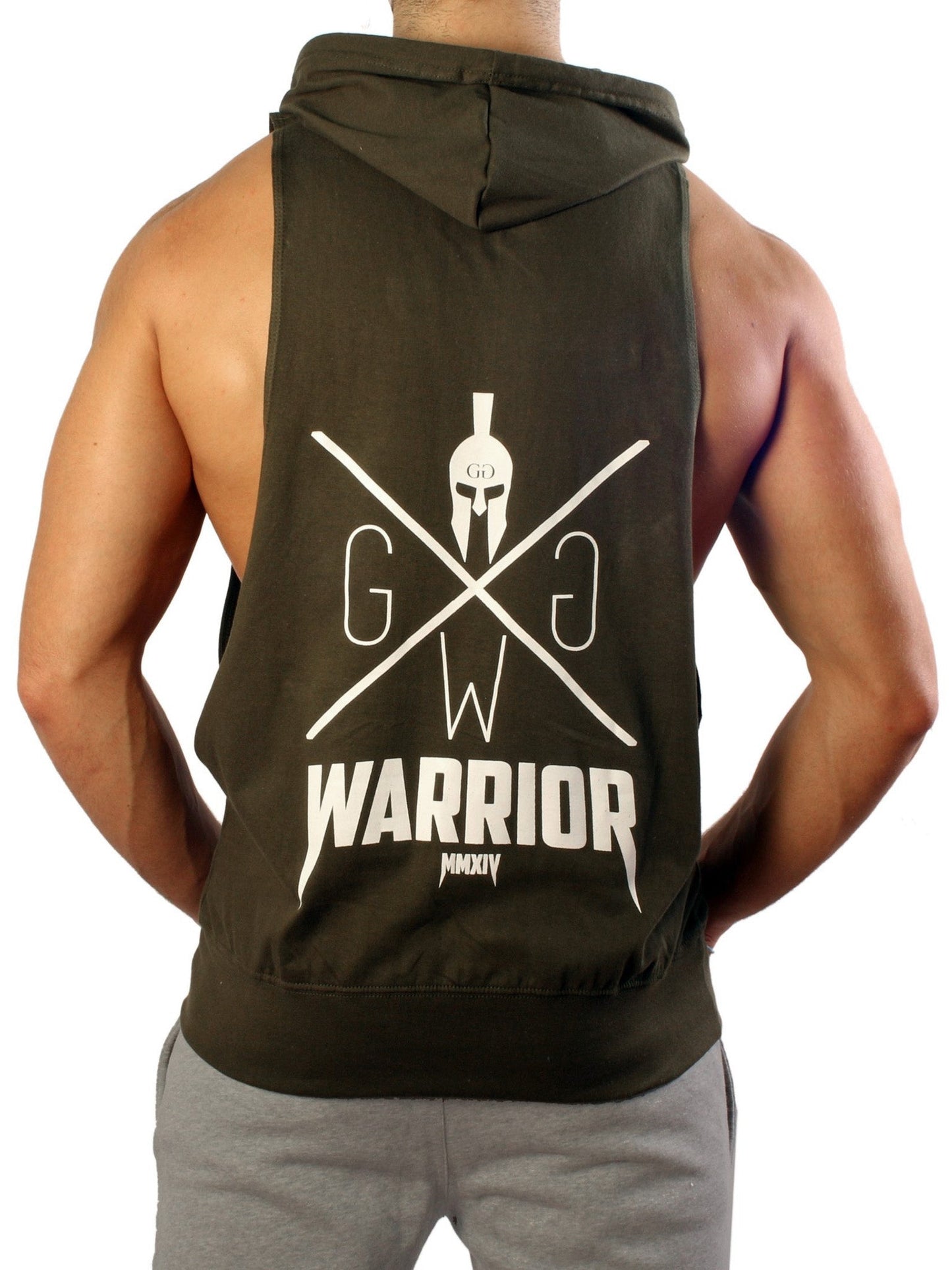 Sport und Fitness Herren Tank Top mit Kapuze und grossem Armausschnitt
