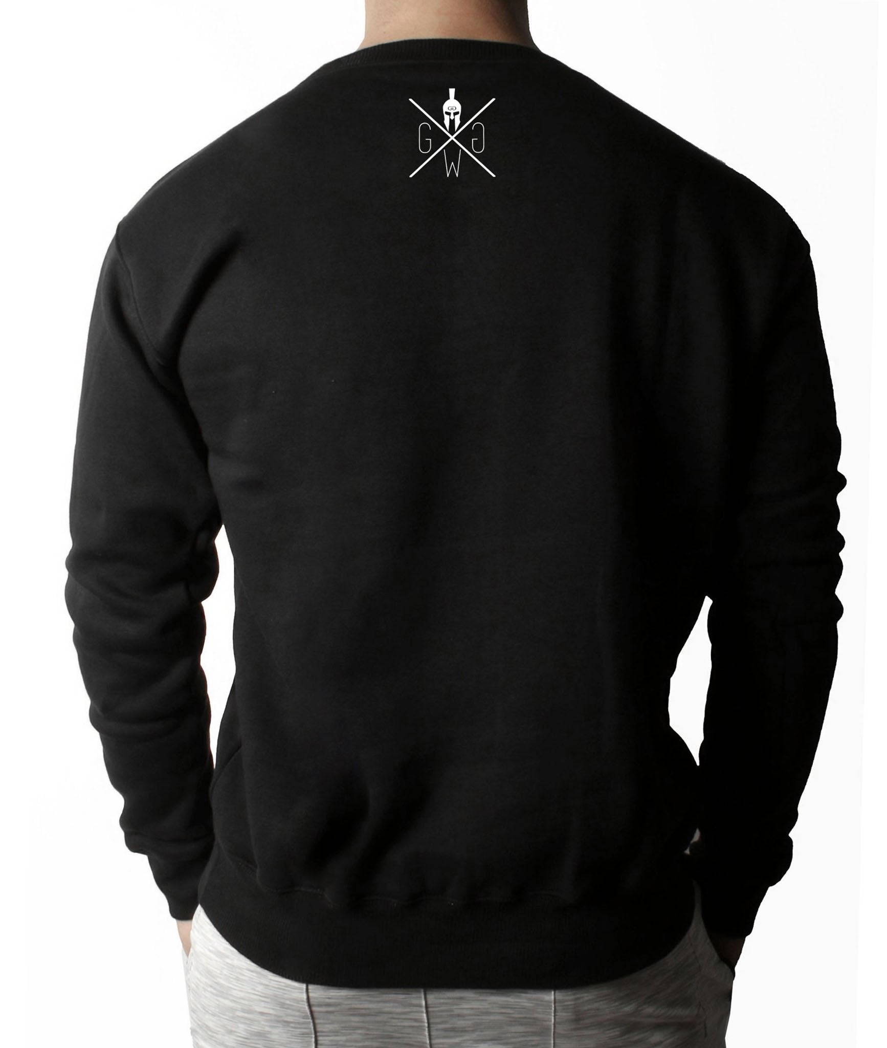 Schwarzer Gym Generation Sweater aus Baumwolle für Fitness, Sport und Freizeit.