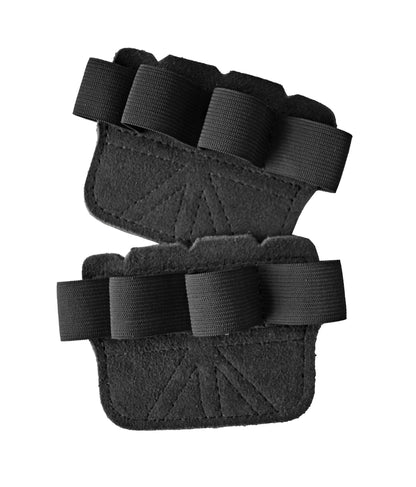 Schwarze Fitness Griffpolster – Robuste Leder-Polster für sicheren Halt und Handflächenschutz, perfekt für Powerlifting, CrossFit und intensives Training.