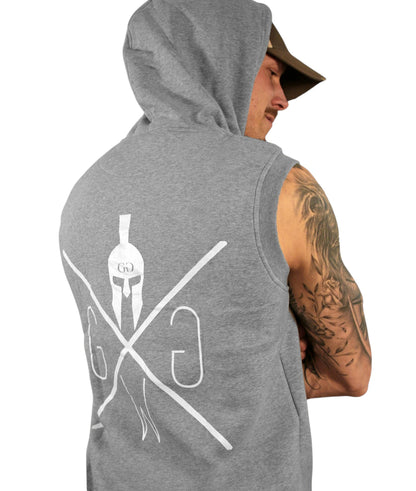 Sleeveless Training Hoodie Grau – Stylischer Kapuzenpullover ohne Ärmel mit ergonomischem Design für maximale Performance im Gym und Freizeit.