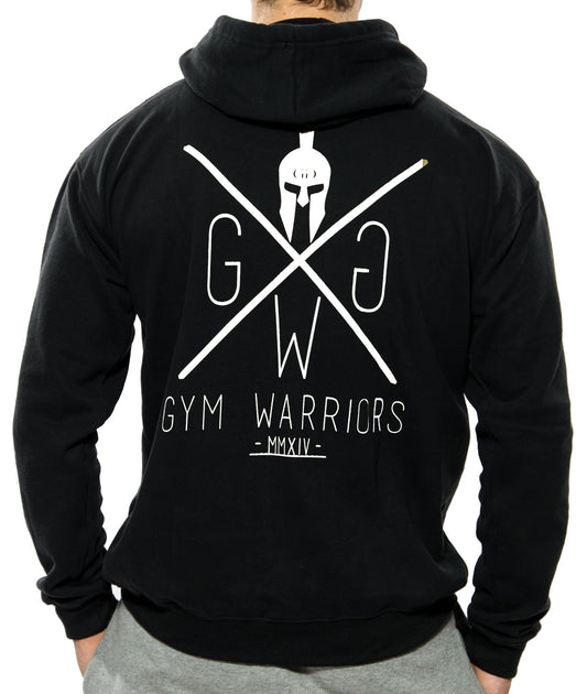 Gym Hoodie Herren in Schwarz von Gym Generation mit Kapuze und Reissverschluss, ideal für intensives Training.