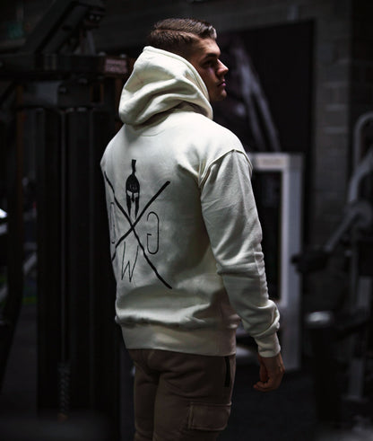 Off-White Herren Hoodie mit praktischer Kängurutasche und grosszügiger Kapuze – Perfekte Kombination aus Komfort, Funktionalität und urbanem Design.