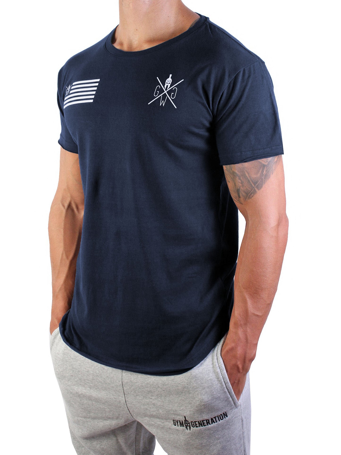 Navy-Blaues Gym T-Shirt von Gym Generation – stilvolles Herren-Shirt mit sportlichem Design und minimalistischem Logo, perfekt für Training und Alltag.