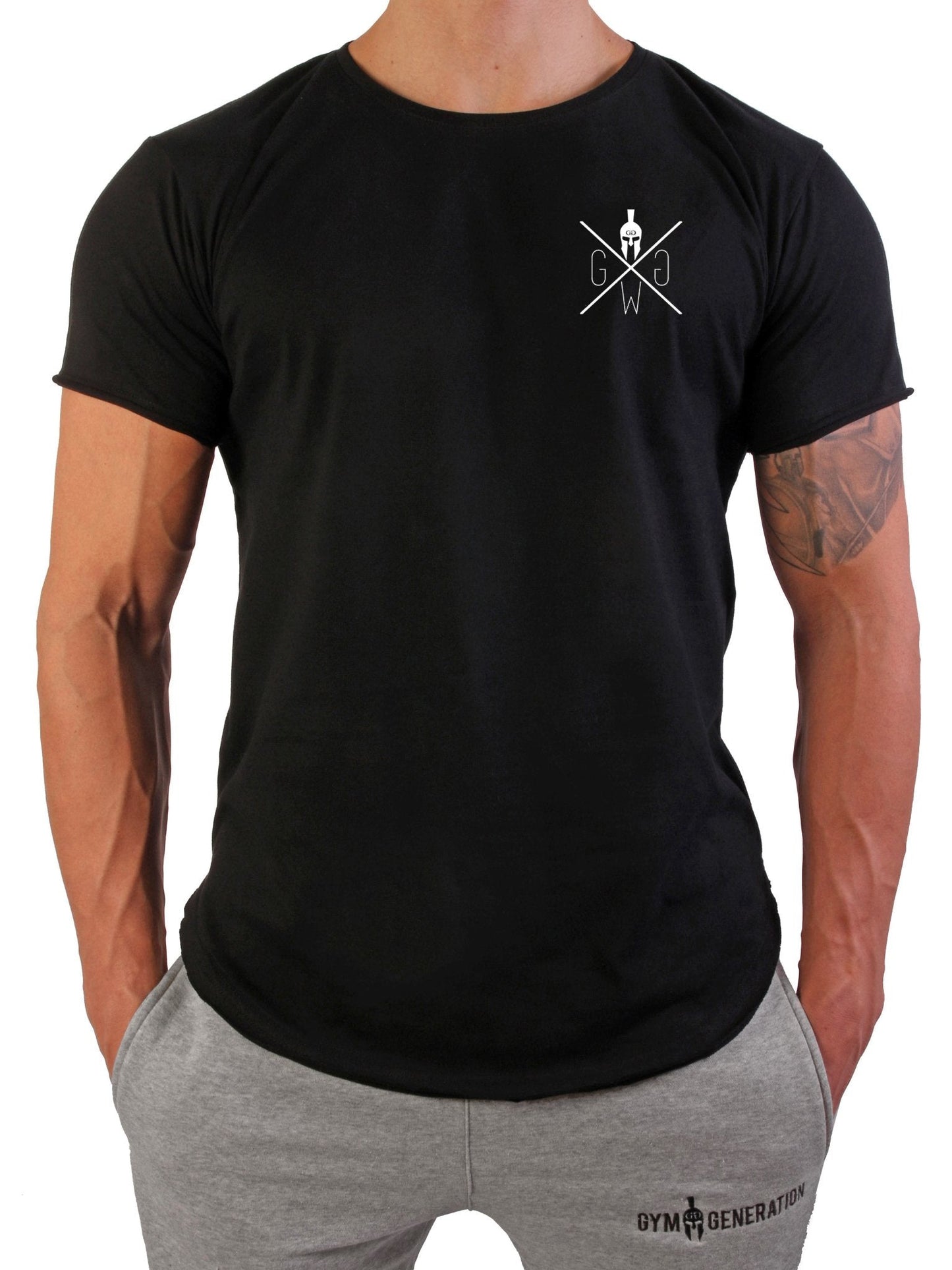 Stay Hungry Gym T-Shirt von Gym Generation – Schwarzes T-Shirt mit Wolfsdesign und motivierendem Slogan, perfekt für Fitness und unerschütterliche Trainingskraft.