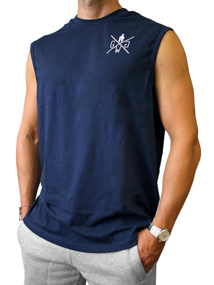 Fitness Tank Top Navy Blau – Gym Generation Herren Tank mit feuchtigkeitsableitendem Material, schweißresistent und ideal für intensive Trainingseinheiten.