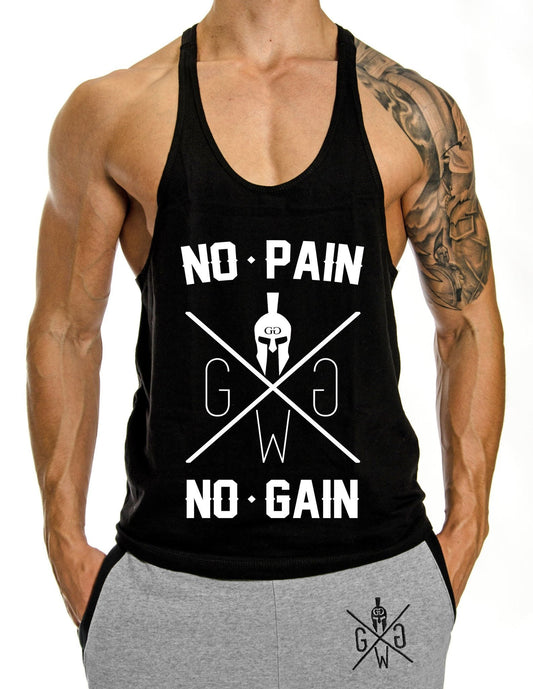 No Pain No Gain Stringer - Schwarz - Gym Generation®-7640171168319-www.gymgeneration.ch