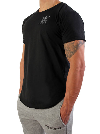 Herren Gym Shirt Schwarz mit Spartaner-Design – Modernes Fitness T-Shirt von Gym Generation mit klassischem Look und kraftvollem Statement-Print.