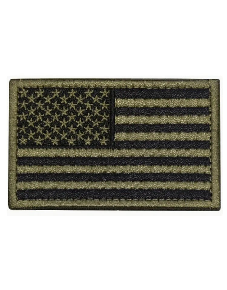 Olivefarbenes USA Flagge Patch – hochwertig verarbeitet, ideal für Abenteuer, militärischen Look und individuelle Ausrüstung. Ein dezentes Symbol amerikanischen Stolzes.