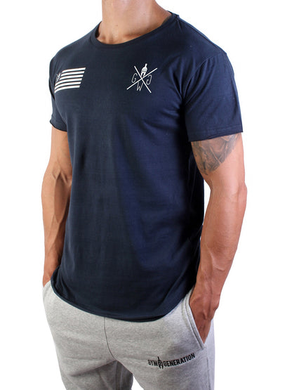 Warrior Flag T-Shirt - Dark Navy - Gym Generation®--www.gymgeneration.ch