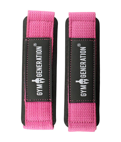 Zughilfen Pink für Frauen – Gym Generation Lifting Straps mit verstärkter Grip-Oberfläche und weicher Handgelenkpolsterung, ideal für Kreuzheben und Klimmzüge.